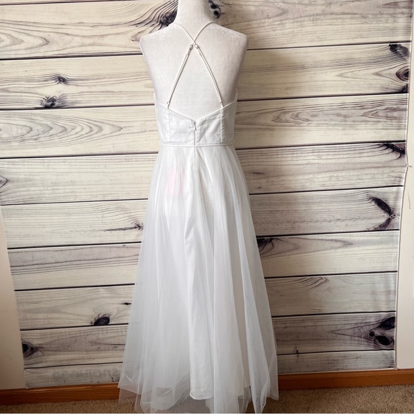 Hello Molly Wandering in the Light White Tulle Corset Sweetheart Midi Dress - Picture 11 of 15